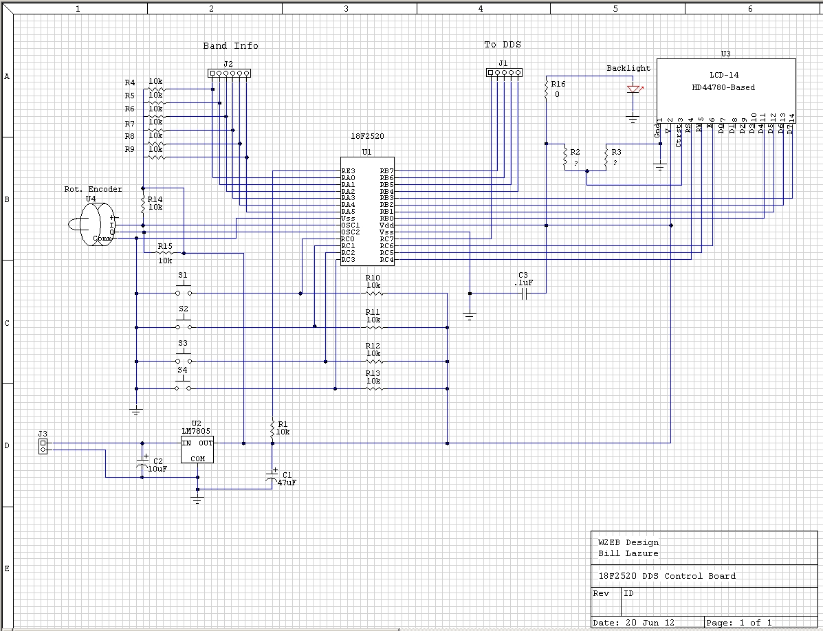 Schematic of the Digital portion of the AD9854-based DDS Oscillator