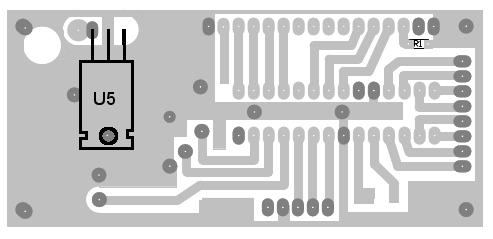 Bottom-side view of the PCB for the AD9850-based DDS Oscillator