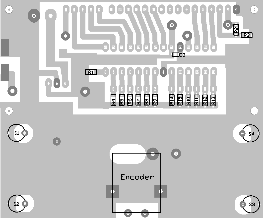 Bottom view of the PCB for the Digital Board of the AD9854-based DDS Oscillator