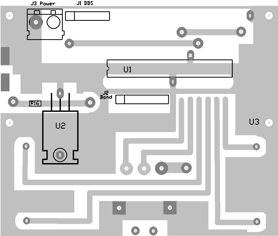 Top View of the PCB for the Digital Board of the AD9854-based DDS Oscillator