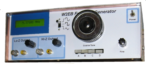 Front view of the MAX038-based Function Generator
