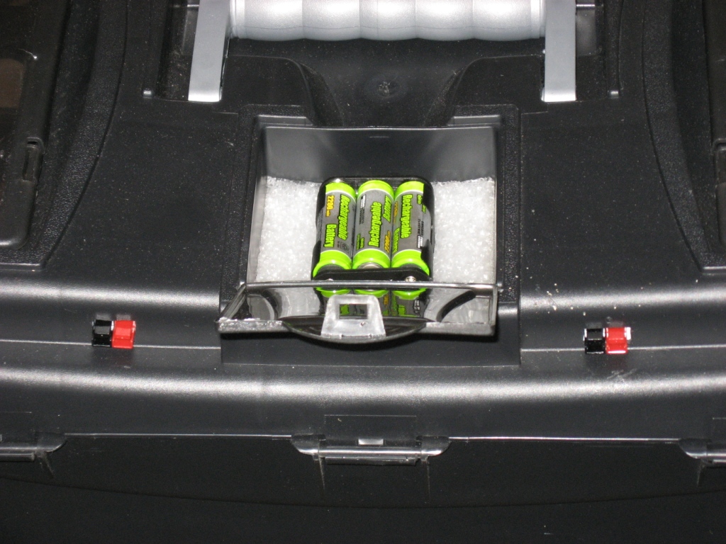 View of the internal rechargeable battery pack