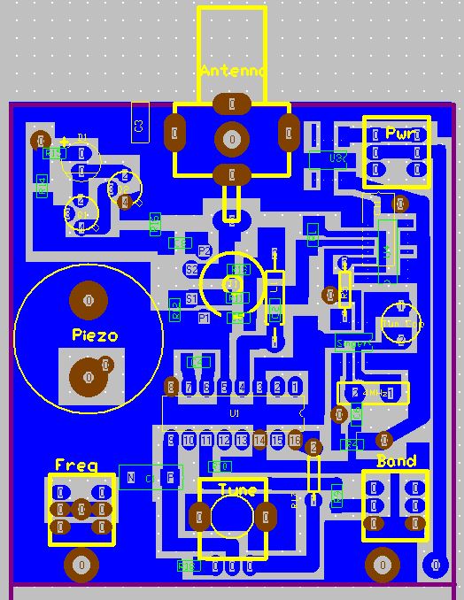 Bottom View of the PCB for the W2EB Portable Antenna Analyzer