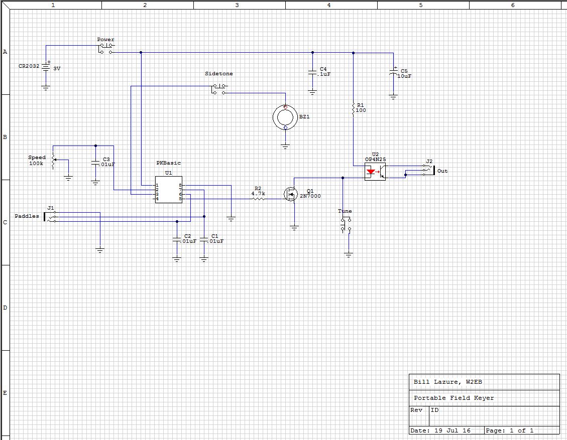 Schematic of the W2EB Portable Field Keyer