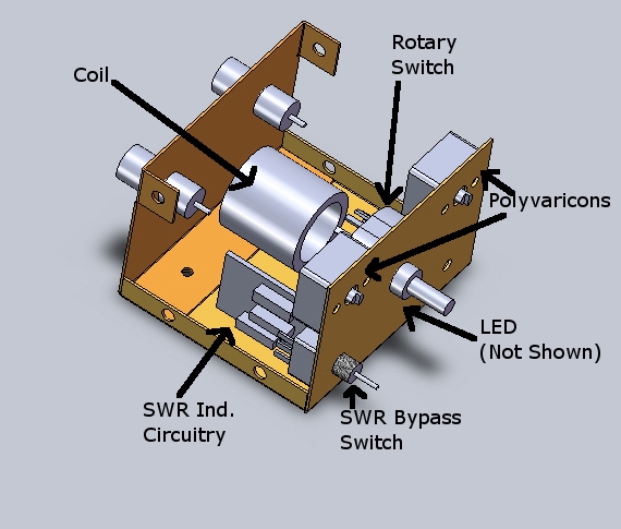 Assembly view of Lazure Portable rugged antenna tuner