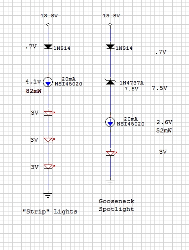 Schematic of Lazure Homebrew LED Lighting