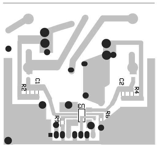 Bottom View, Old Combined Lazure RF Power & SWR Meter Pick-up PCB