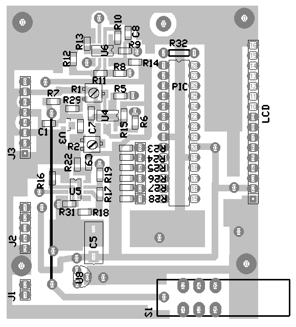 Lazure Combined SWR and RF Power Meter Digital PCB Top View