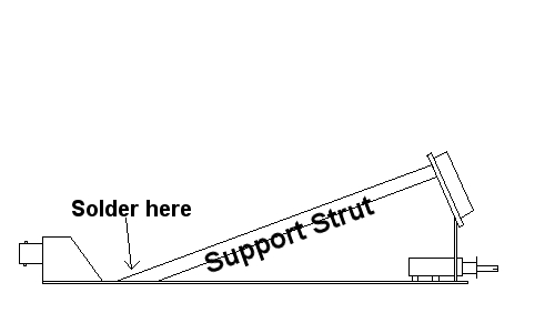 Diagram of the strut that supports the LCD in the Lazure Digital SWR & Power meters