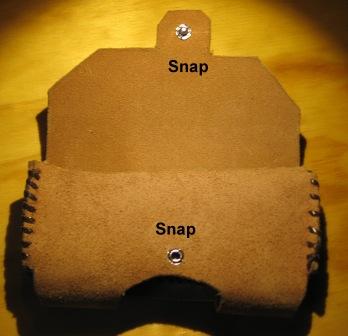 The snap that holds the Lazure Cell Phone Holster closed