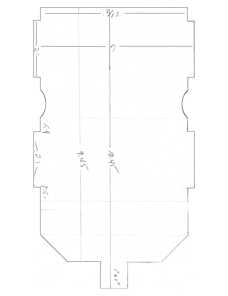 Cutout pattern of the Leather Cell Phone Holster.