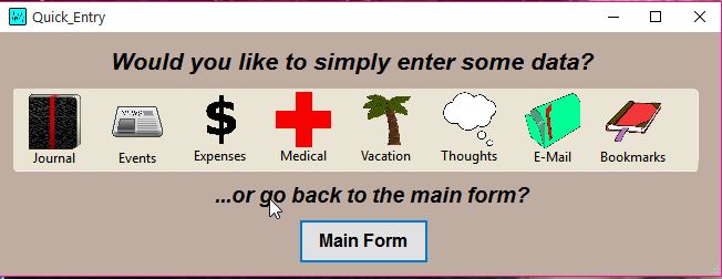 Module opening page of the Life Database