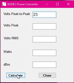 RF Power Calculator Usage Example