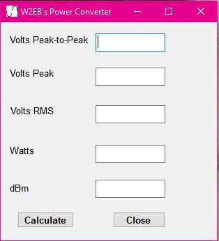 Bill Lazure's RF Power Calculator Software