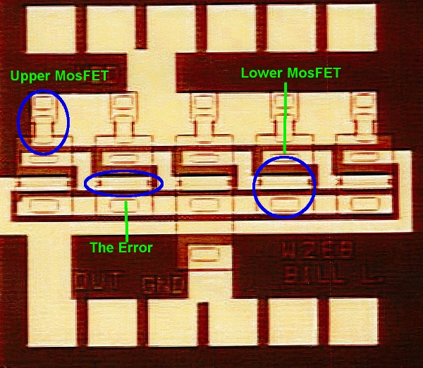 The error in the Lazure Ring Oscillator IC